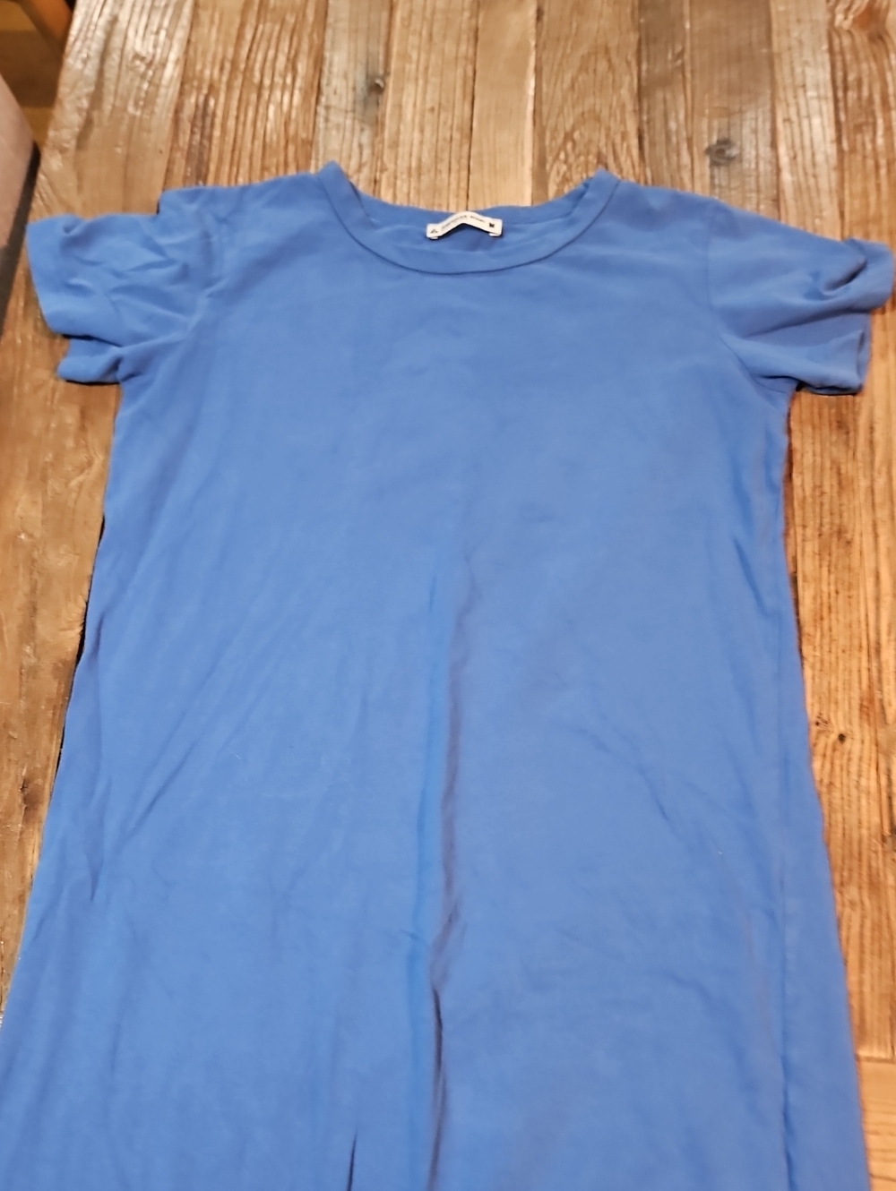 American Giant Maxi T-Shirt Dress - Blue Size Medium 100% Cotton Made In USA
